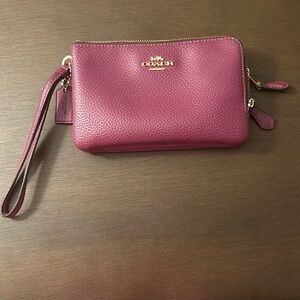 Gently used Coach Leather wristlet wallet